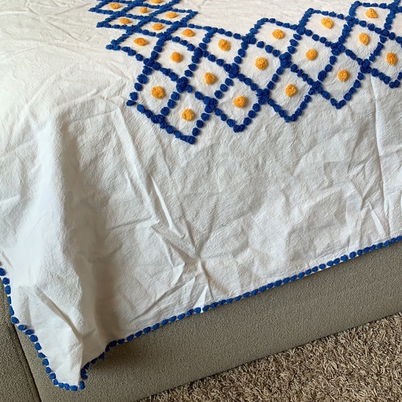 Host Fav 🎉 Vintage MCM Peacock Chenille Coverlet - Picture 4 of 10